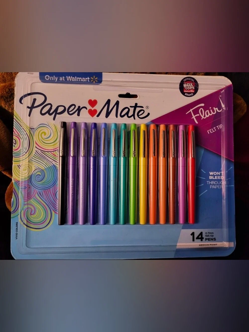 NIP Paper Mate Flair Felt Tip Pens Medium Point (0.7mm) Assorted Colors, 14 Ct